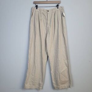 Free People Abby Chino Pants Size 10 Baggy Pleated Straight Leg High Rise